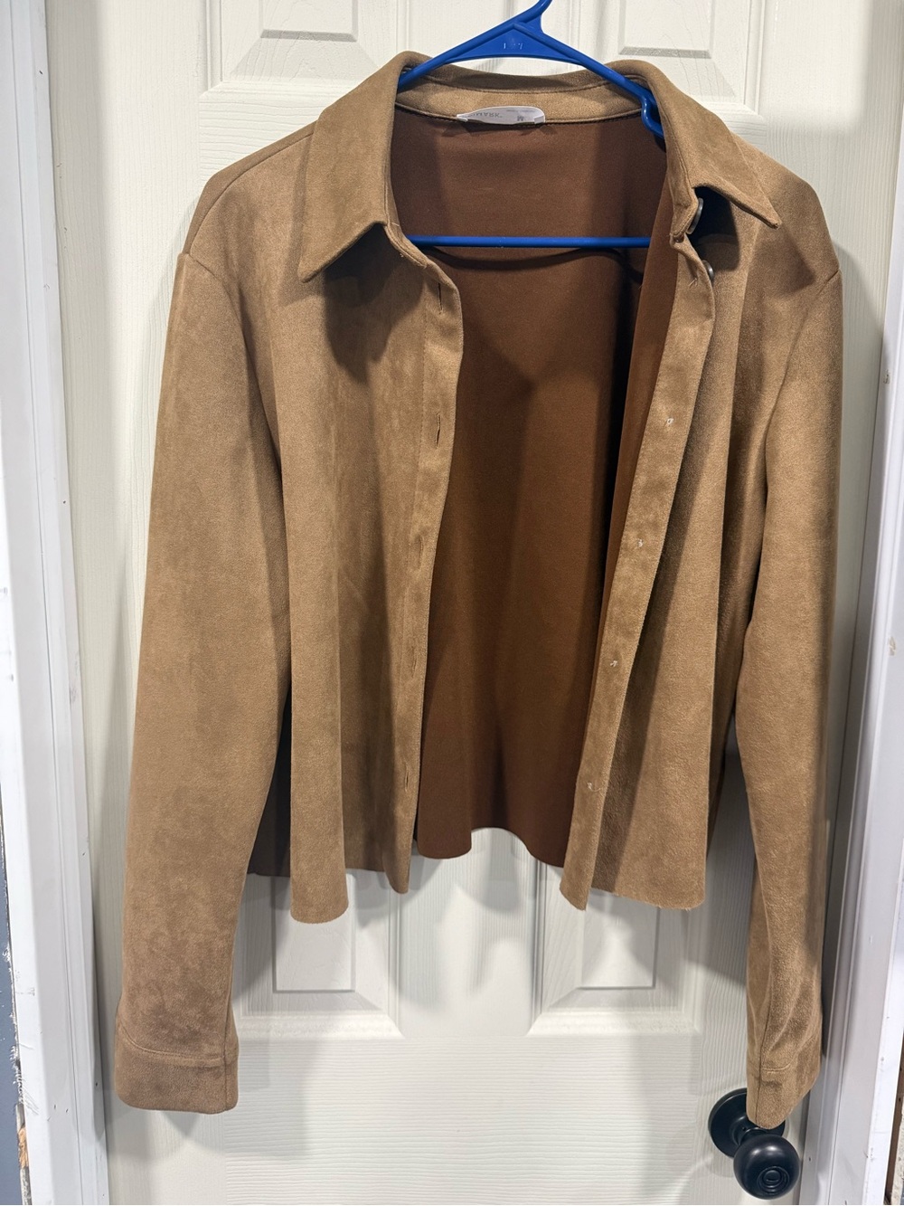 Primark Tan Suede-Look Open Front Jacket - Picture 1 of 4